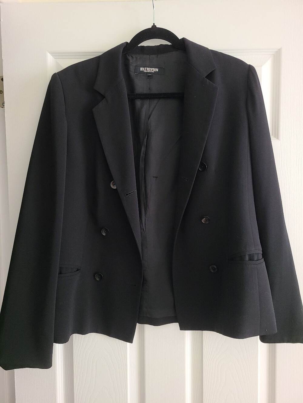 Vintage Holt Renfrew Black Double-Breasted Blazer